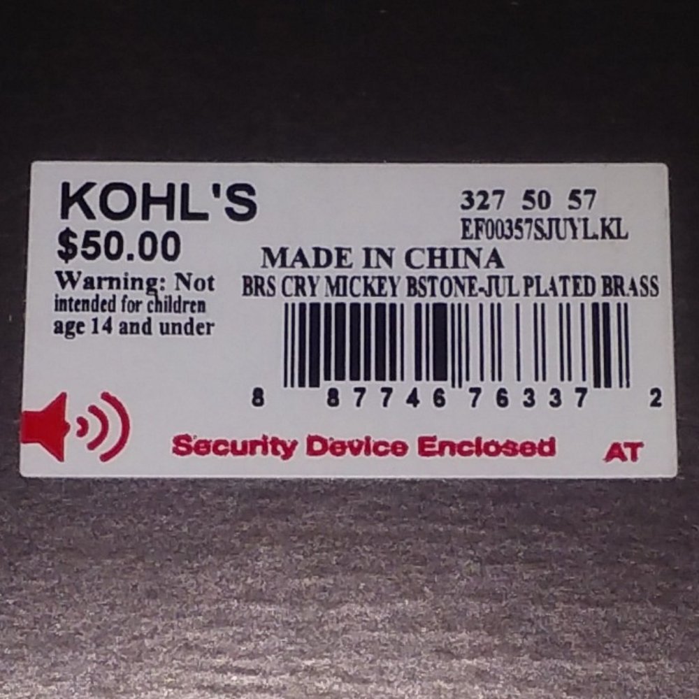 DISNEY MICKEY MOUSE RUBY RED CRYSTAL JULY BIRTHSTONE STUD EARRINGS**NEW! - Picture 5 of 6